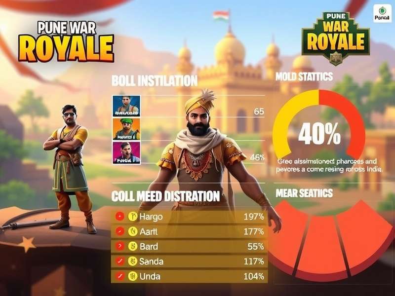 Pune War Royale statistics infographic showing player distribution across India